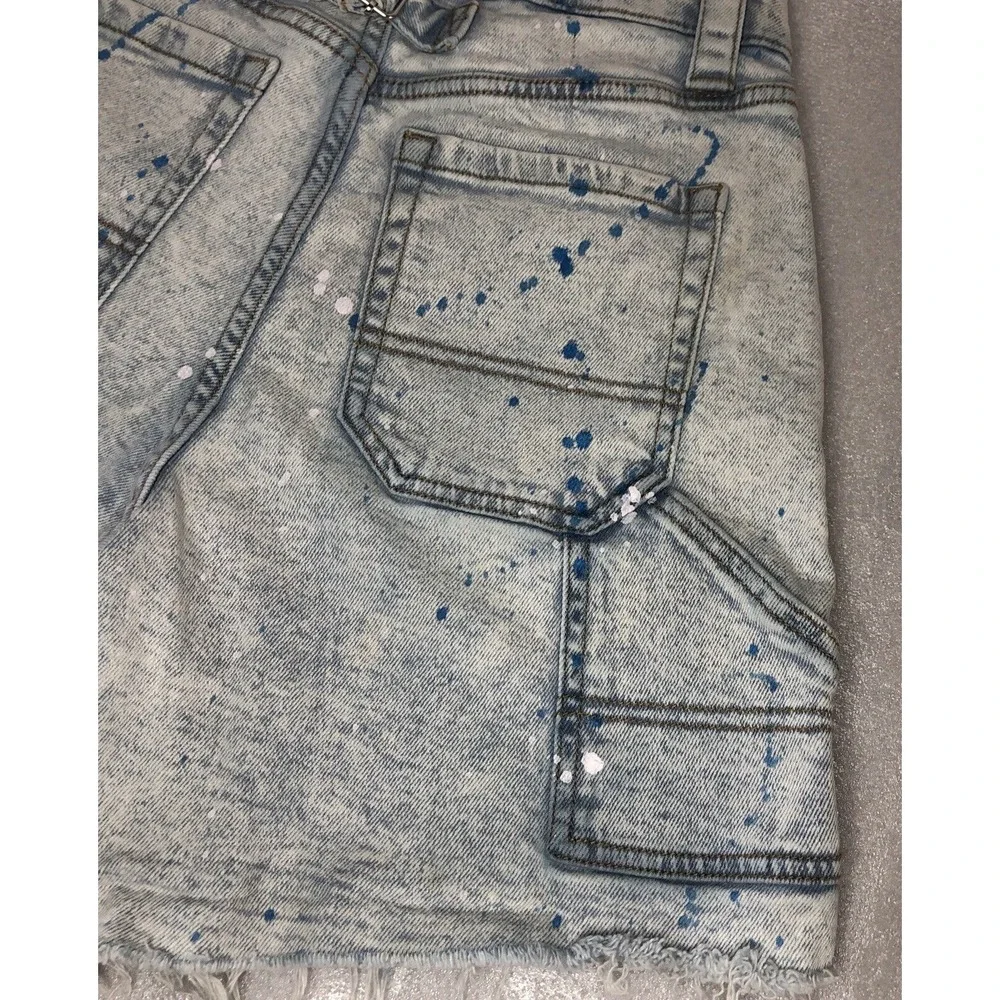 Wild Fable Highest Rise Utility Paint Splatter Bermuda‎ Jean Denim Shorts Size 0